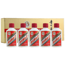 再降价: 茅台 飞天 53度 酱香型白酒 50ml*5瓶 小金条 礼盒709.9元
