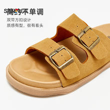 三福 博肯凉拖鞋复古小众厚底软底外穿懒人鞋拖鞋女夏季券后24.3元