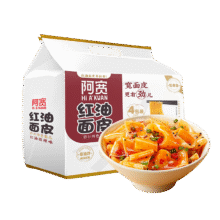 88VIP：阿宽 酸辣红油面皮方便面泡面 110g*4袋5.4元（需领券+淘金币抵扣1.58）
