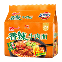 88VIP：统一 香辣牛肉口味方便面 100g*5袋7.57元（需领券+淘金币抵扣0.13+返卡2）