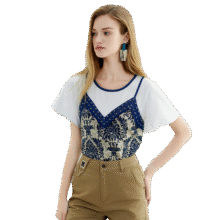 marie claire 假两件短袖t恤 M-XL164元