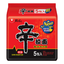 农心 香菇牛肉味辛拉面 方便食品 袋装 5袋19.85元