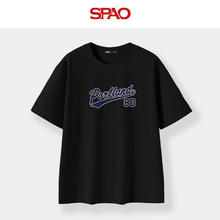 SPAO 纯棉圆领短袖T恤 黑#派特兰标24.5元（需买2件，需用券）