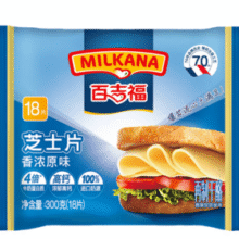 MIKANA 百吉福 香浓原味高钙芝士片 300g/18片￥18.90 7.6折