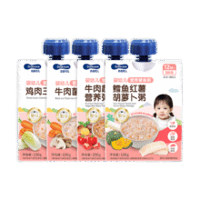 Bebecook 婴幼儿早餐粥外出辅食胚芽米粥150g4袋 鳕鱼红薯胡萝卜牛肉蔬菜粥82.73元（合41.37元/件）