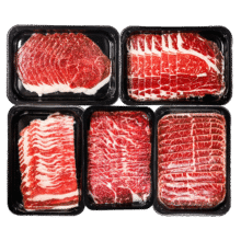 绿之邦 原切牛肉片 1000g、5盒76.8元