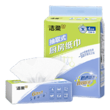 洁柔 厨房抽纸 75抽、4包、双层9.9元（换购价）