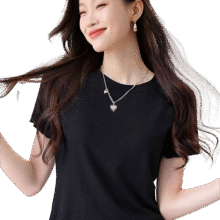 DEBRAND 【短款T恤】夏季款正肩木耳边圆领纯色上衣显瘦针织短袖t恤女41元