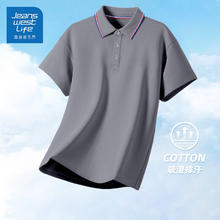 真维斯 短袖2025新款夏季薄款休闲百搭宽松t恤凉感上衣polo衫 浅灰色券后12.9元