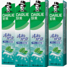 2.59元/支！DARLIE 好来（原黑人） 清新双效含氟牙膏 200g*4支￥10.35 1.7折
