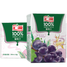 汇源 100%果汁 饮料 葡萄汁 200ml *24盒71.91元（需领券）
