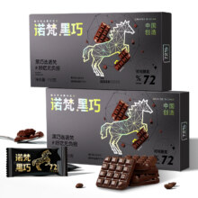 诺梵 每日纯黑巧克力礼盒可可脂糖果礼物休闲烘焙专用零食 55%可可 58g13.9元（需领券）