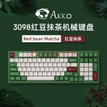 晚8点预告：AKKO 3098 红豆抹茶机械键盘三模 有线 霓虹 红豆抹茶 奶黄轴 98键￥99.50