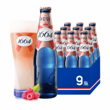 再降价、1664桃红果味啤酒整箱装330ml*9瓶49.52元（返卡5元+7.78元金币）