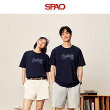 SPAO SP纯棉短袖T恤男女款 藏青#派特兰标24.5元（需买2件，需用券）