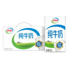伊利 全脂 纯牛奶 3.2g蛋白质盒装 250ml 24盒两件109.8元（需领券，合54.9元/件）