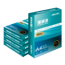 得力 A4打印纸 75g、2500张、5包76.52元