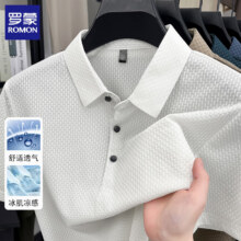 罗蒙（ROMON）2025夏季男士冰丝短袖t恤翻领POLO衫商务休闲凉感打底衫半袖上衣68元（需领券，合34元/件）
