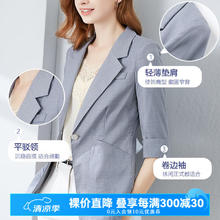 晚白 ONEBUYE 2024年纯色百搭修身显瘦通勤职业OL西服薄款小西装外套女 蓝色 L98.3元