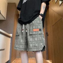 至唯美式工装短裤男夏季2025新款潮牌青少年中裤子运动篮球宽松五分裤 军绿色 XL 【推荐130-145斤】49.88元