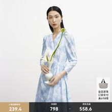 麦檬 MM商场同款 女士纯棉碎花法式褶皱连衣裙 5E3291381189.2元