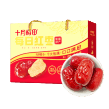 微信小程序、PLUS会员、需首购：十月稻田 每日红枣礼盒 500g 1斤6.37元包邮（需凑单）