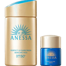 安热沙（Anessa）小金瓶防晒乳60ml+12ml美容液套装 *4件326.2元(合单件81.55元)