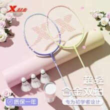 XTEP 特步 J65017A 羽毛球拍耐打套装（双拍+手胶+3尼龙球+拍头贴+拍包）39.12元包邮
