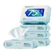 蓬松生活 日常护理湿巾 一次性护理清洁 无纺布 手口湿巾80抽/包*5包2.85元（需买5件，需用券）