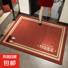红色入户门地垫喜庆家用玄关进门脚垫卧室门口中式新年耐脏地毯 SJR-好运连连 40cm*60cm1元
