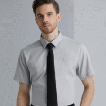 Nautica 诺帝卡 Tailored 男士免烫易打理商务纯色短袖衬衫￥123.71 8.9折