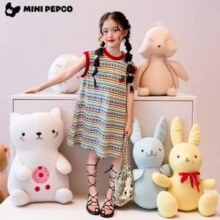 Mini PEPCO 小猪班纳 2025年夏季新款女童彩虹跳色背心裙连衣裙（90-160cm）19.9元包邮