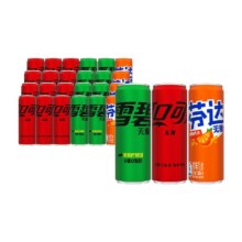 88vip、可口可乐+雪碧+芬达无糖碳酸饮料330ml*24罐*2件（31.94元/件）63.88元+3.09元金币
