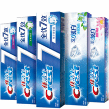 Crest 佳洁士 3D炫白+全优7效牙膏套装600g（120g*5支）赠帆布袋+工牌￥23.91 4.0折 比上一次爆料降低 ￥5.68
