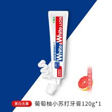 狮王 牙膏美白清新口气口腔护理家庭套装 美白小苏打牙膏120g*15.4元（需买5件，需用券）