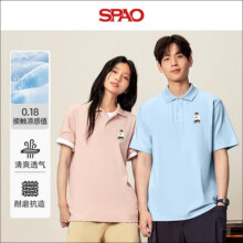 SPAOSP韩国同款经典小熊男士夏季休闲POLO衫宽松翻领短袖SPPL25SD07XY 藏青#SP象牙熊-贴布绣 L54.5元 (券后省0.5)