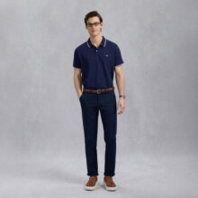 GANT/甘特【100%棉】夏季男士撞色设计翻领商务休闲短袖T恤POLO衫 433深蓝 M468元 (每满300减30)