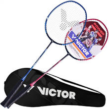 VICTOR 羽毛球拍威克多 VICTOR对拍碳素中杆超轻耐打tk-6188红蓝已穿线 TK-6188 D深红/B深蓝+球+手胶券后113元