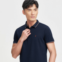 柔滑舒爽！才子 男士新疆棉含桑蚕丝珠地短袖Polo衫￥69.20 3.5折