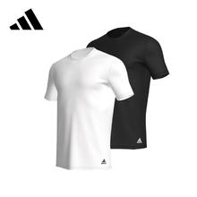 adidas 阿迪达斯 男士宽松纯棉家居短袖T恤2件装 4A1M04￥109