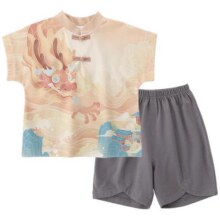 男童汉服套装夏季国风龙宝宝周岁礼服夏天短袖薄款新中式儿童衣服29.7元 (券后省114)