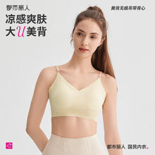 都市丽人 内衣 女无钢圈聚拢夏季冰丝薄无痕半杯防滑透气抹胸文胸 浅肤17.59元