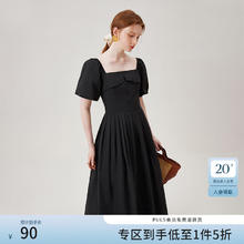 范思蓝恩 短袖连衣裙 黑色 XS90元