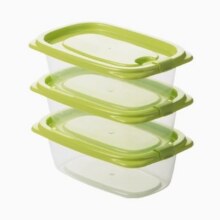 茶花 保鲜盒冰箱专用食品塑料盒子 550ml*3个7.9元
