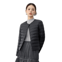 雅鹿轻薄短款羽绒服女2025开春新款波浪纹绗线圆领内胆羽绒外套79元 (券后省110)