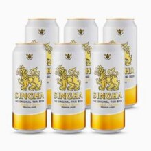 SINGHA 胜狮 泰国原装进口 拉格黄啤酒490mL*6听26.42元包邮（4.4元/听）