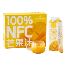 1号会员店100%NFC芒果汁 NFC果汁 100%果汁饮料 1L*4 礼盒装174元（合43.5元/件）