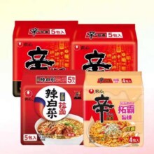 88vip、农心拓霸辛拉面辣白菜方便面19包+凑单53.11元+6.33元金币+凑单