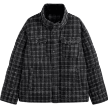 GXG男装  小香风羽绒服男时尚立领面包服保暖羽绒服外套 23冬 黑色 L269.2元