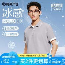 网易严选 5A抑菌冰丝冰感polo衫轻商务衫 吸汗透气不闷 A款凉感抑菌-浅灰色44.5元